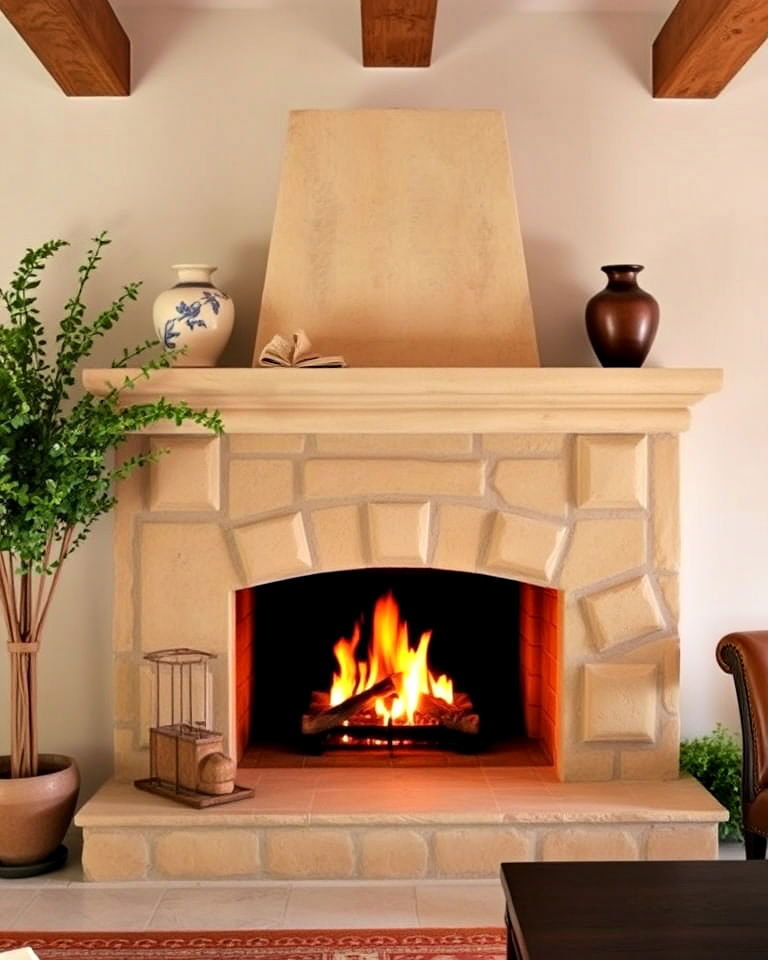 traditional greek fireplace ideas - 20 Greek Style Home Ideas