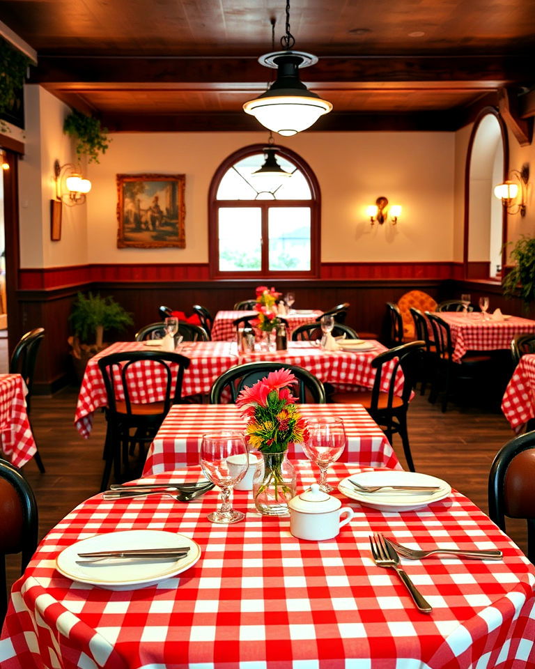 traditional italian checkered tablecloths - 20 Italian Restaurant Decor Ideas