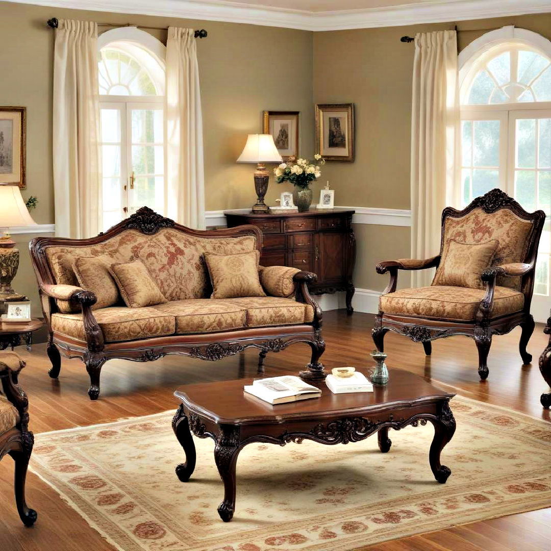 traditional living room with antique furniture - 25 Traditional Living Room Ideas