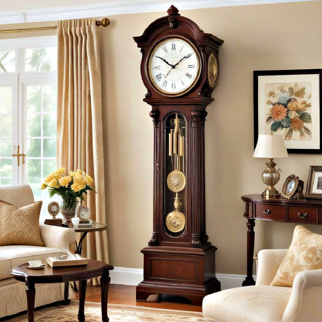 traditional living room with grandfather clock - 25 Traditional Living Room Ideas