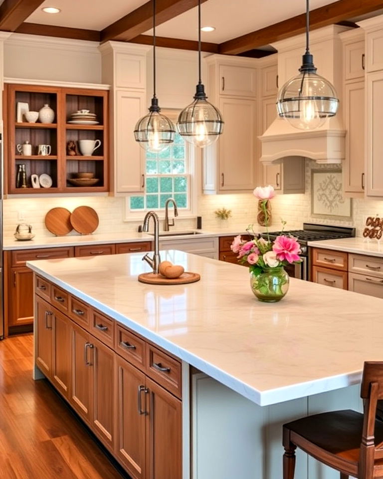 traditional look cream quartz for kitchen - 20 Quartz Kitchen Countertops