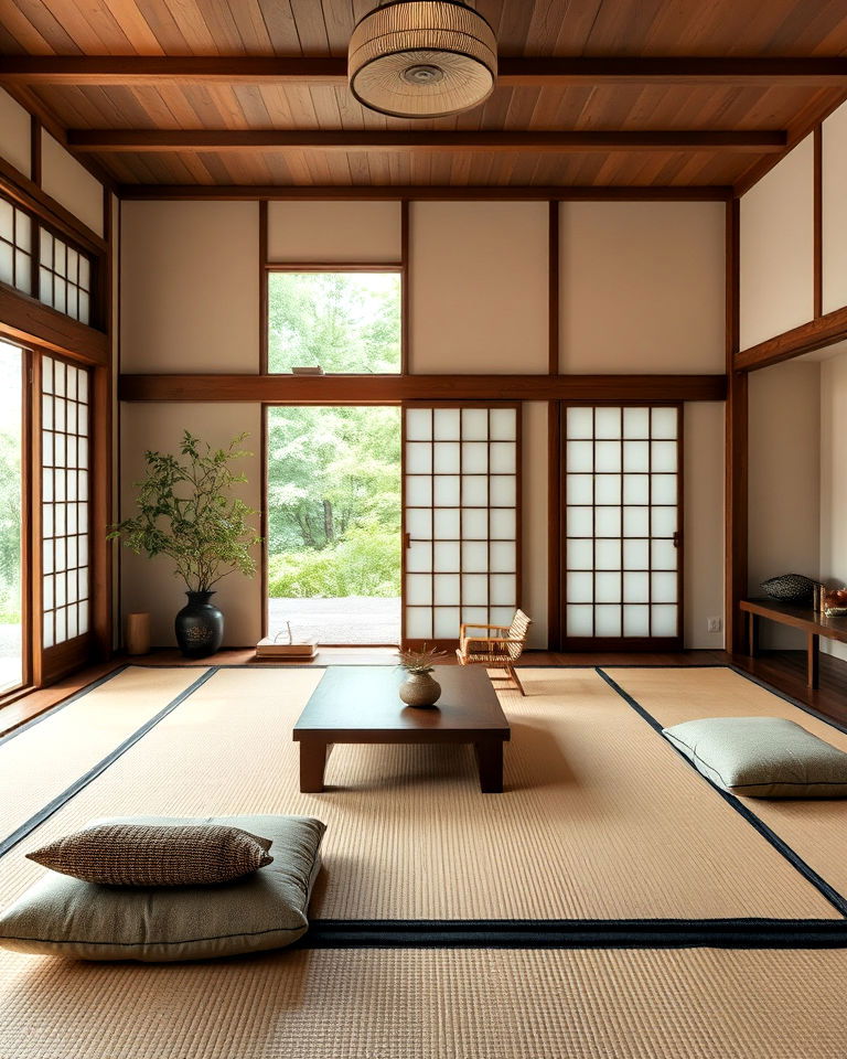 traditional low seating arrangements - 25 Japanese Style Living Room Ideas