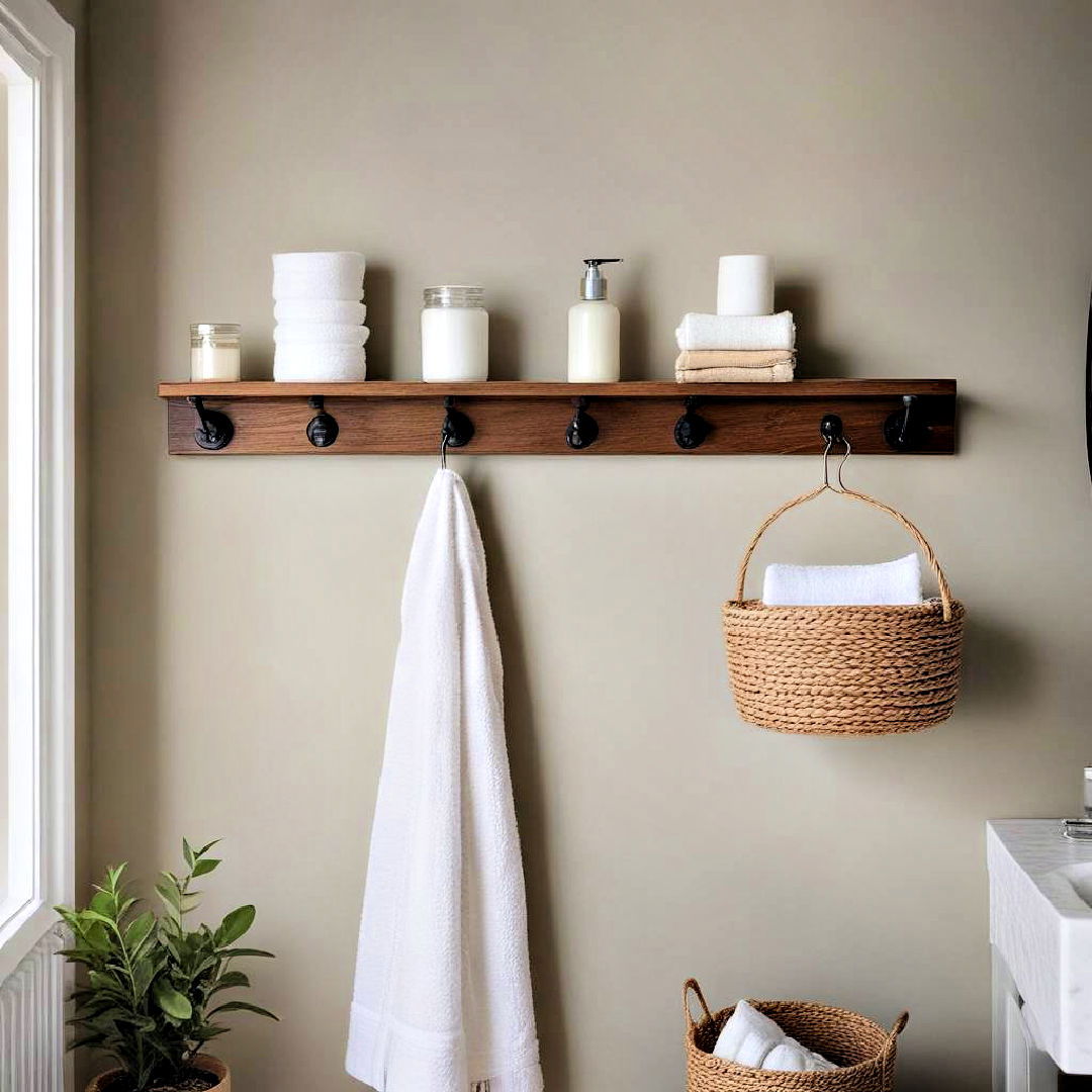 traditional peg rails - 15 Bathroom Wall Storage Ideas