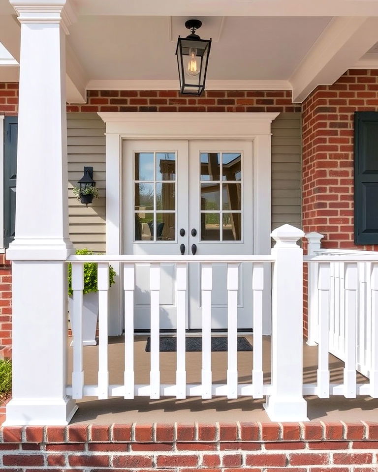 traditional white balusters for timeless charm - 25 Front Porch Railing Ideas