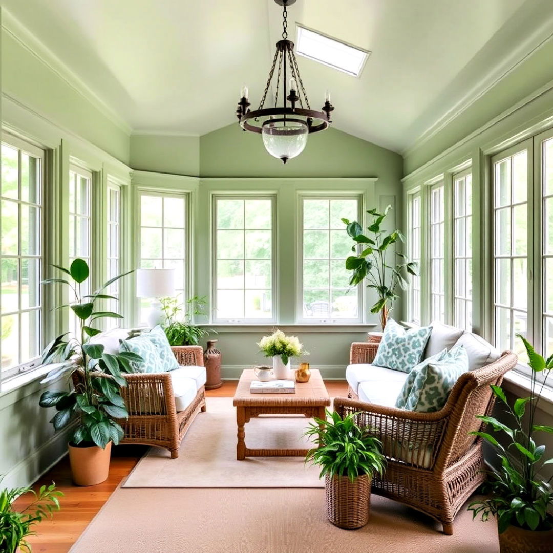tranquil haven sunroom - 40 Sage Green Paint Color Ideas