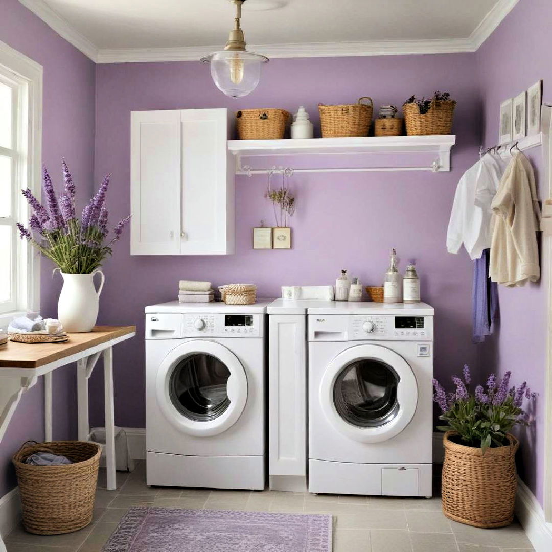 tranquil lavender paint - 25 Laundry Room Paint Ideas