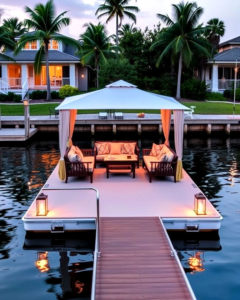tranquil vibe functional floating dock - 30 Florida Backyard Ideas