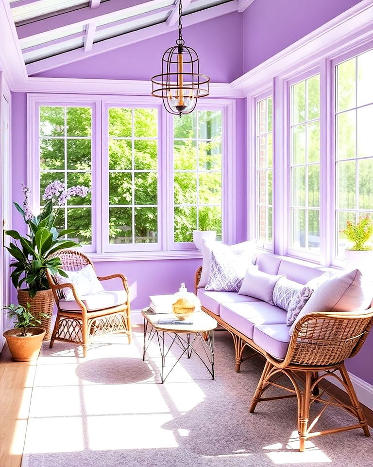 tranquil vibe lavender sunroom - 20 Sunroom Color Ideas