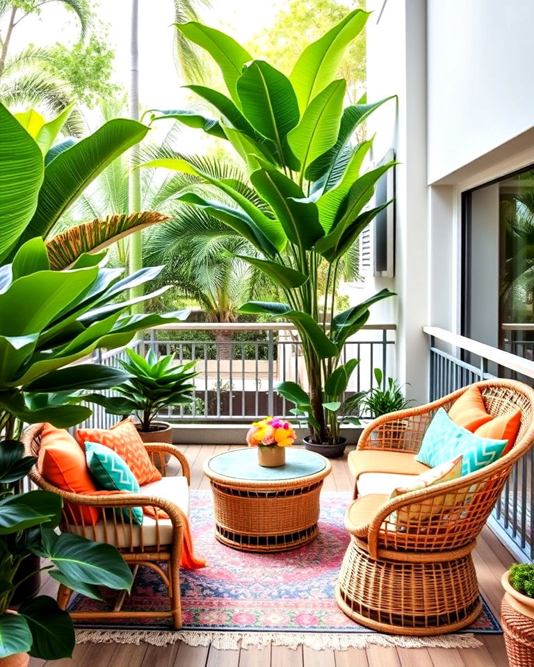 transform balcony into tropical escape - 25 Large Balcony Ideas