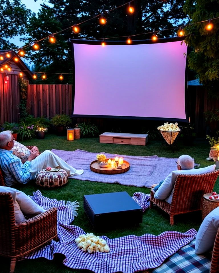 transform garden into cozy outdoor theater - 30 Garden Party Ideas
