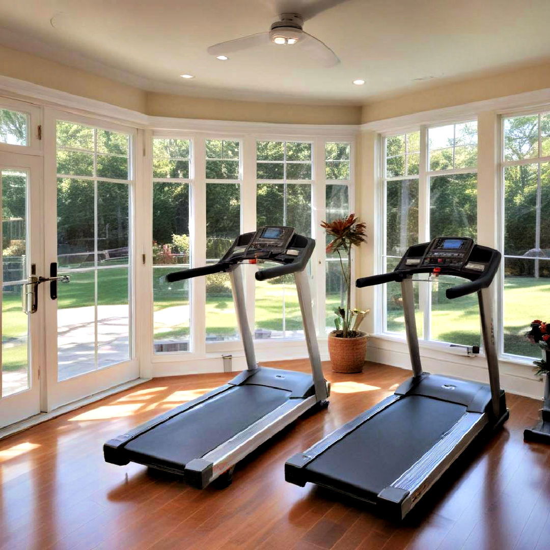 transform sunroom into home gym - 30 Sunroom Ideas