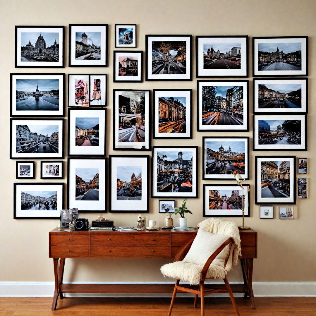 travel themed gallery wall - 40 Gallery Wall Ideas
