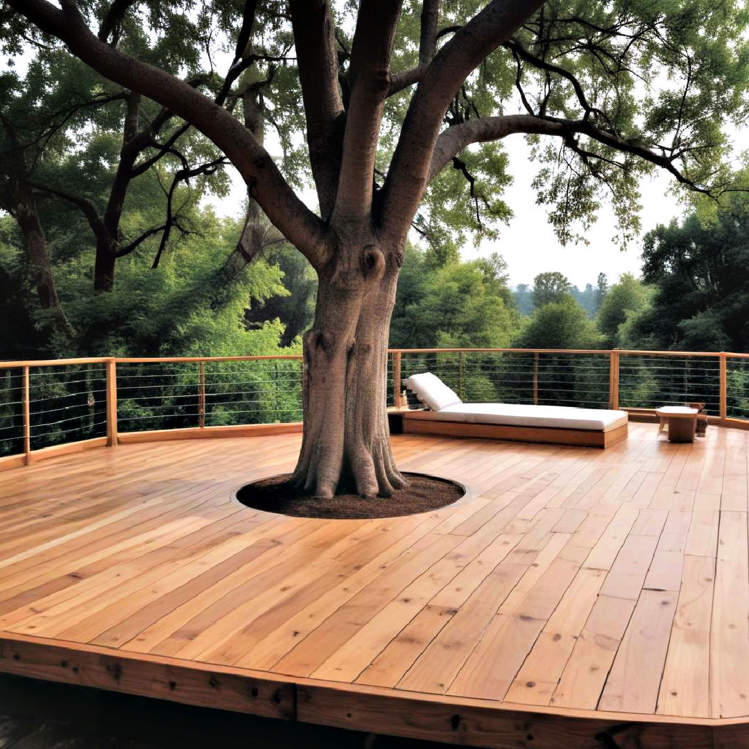 tree hugger floating deck - 20 Floating Deck Ideas