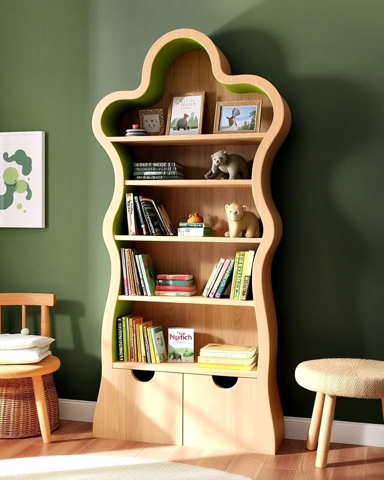 tree shaped bookshelves for woodland nursery - 25 Woodland Nursery Ideas