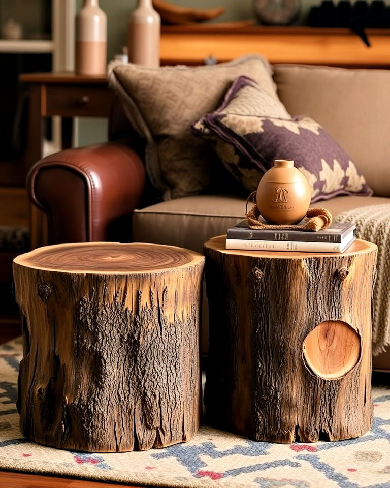 tree stump furniture for hunting room - 25 Hunting Room Ideas