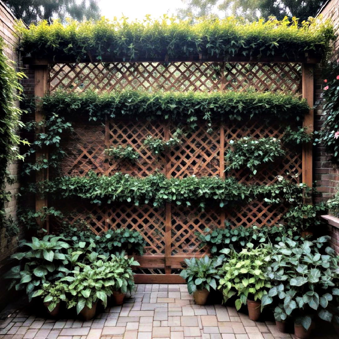trellis with climbing plants idea - 30 Outdoor Privacy Screen Ideas