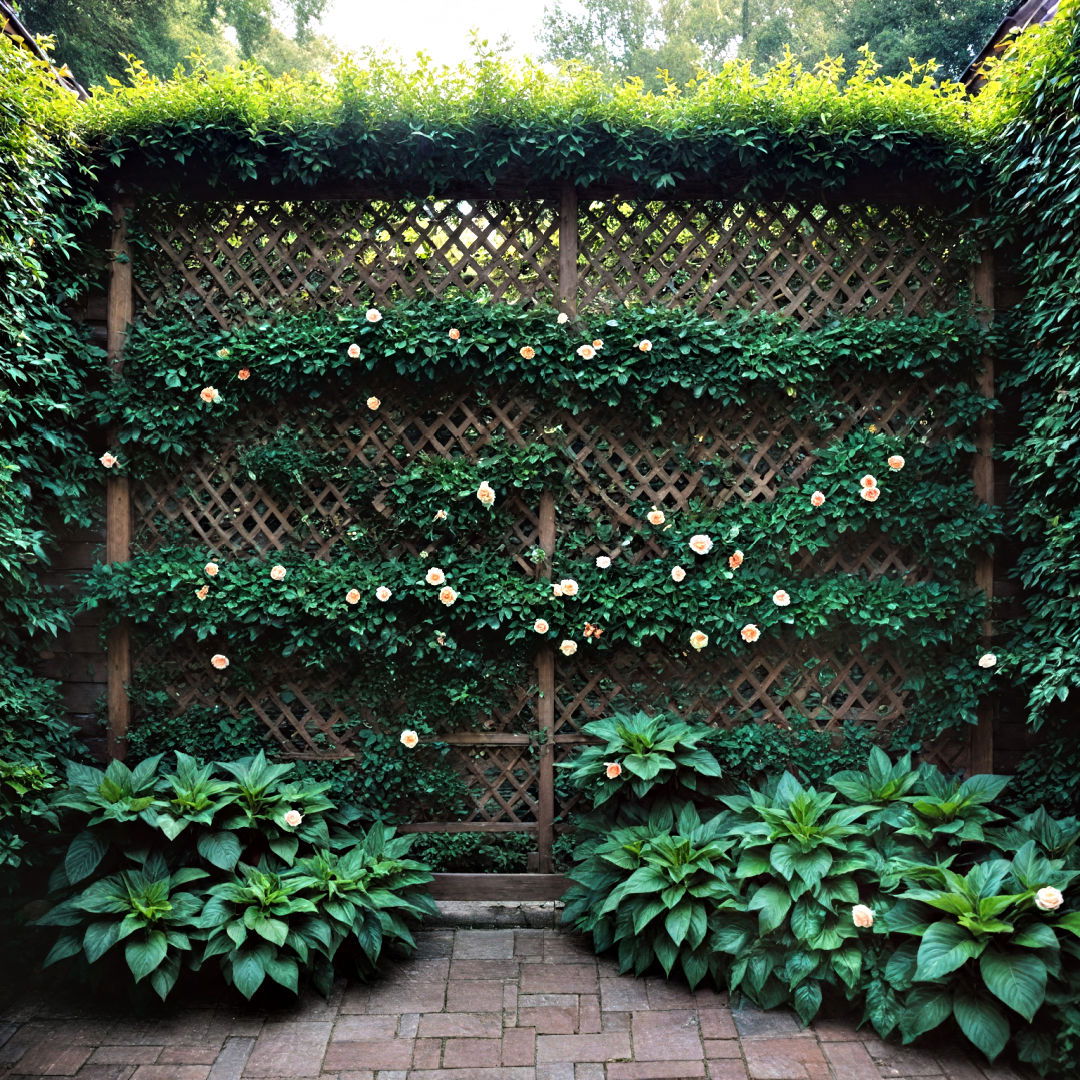 trellis with climbing plants - 30 Backyard Privacy Ideas