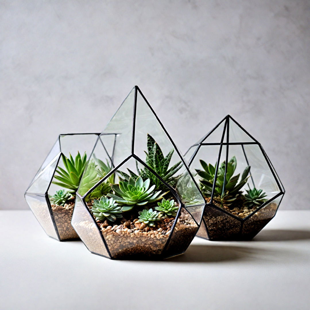 trendy geometric glass terrariums - 40 Terrarium Ideas