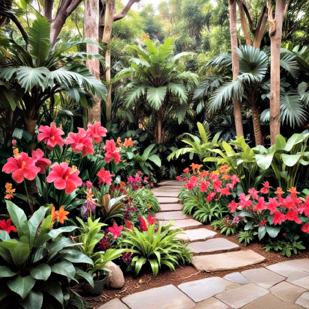 tropical garden for jungle like atmosphere - 30 Flower Garden Ideas