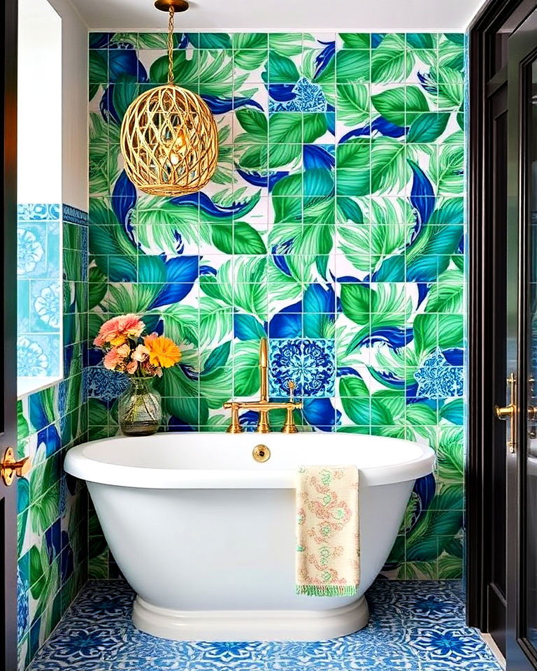 tropical inspired tiles for home decor - 25 Florida Home Decor Ideas