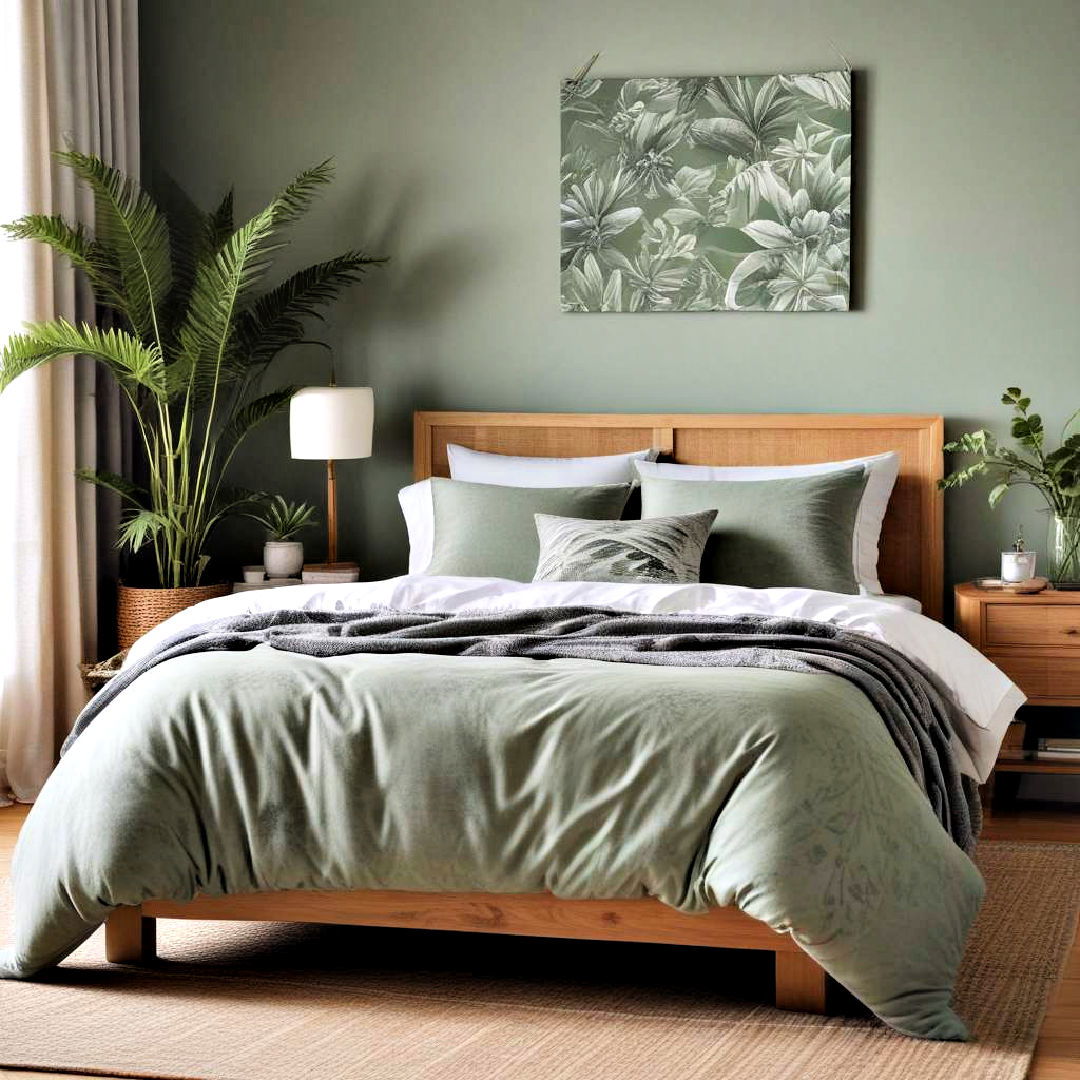tropical oasis for sage green and grey bedroom - 25 Sage Green and Grey Bedroom Ideas