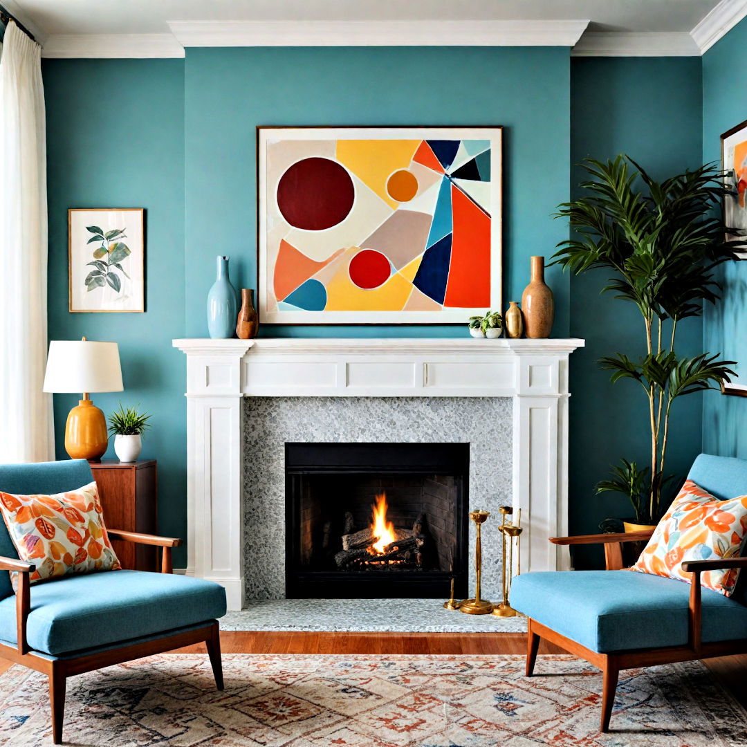 try a mid century modern mantel - 40 Mantel Decor Ideas