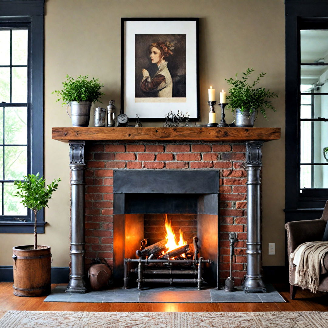 try modern industrial aesthetic - 40 Mantel Decor Ideas