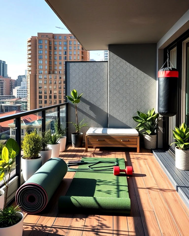 turn balcony into functional outdoor gym - 25 Large Balcony Ideas