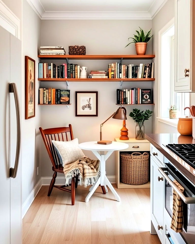 turn kitchen corner in reading and recipe nook - 15 Kitchen Corner Ideas