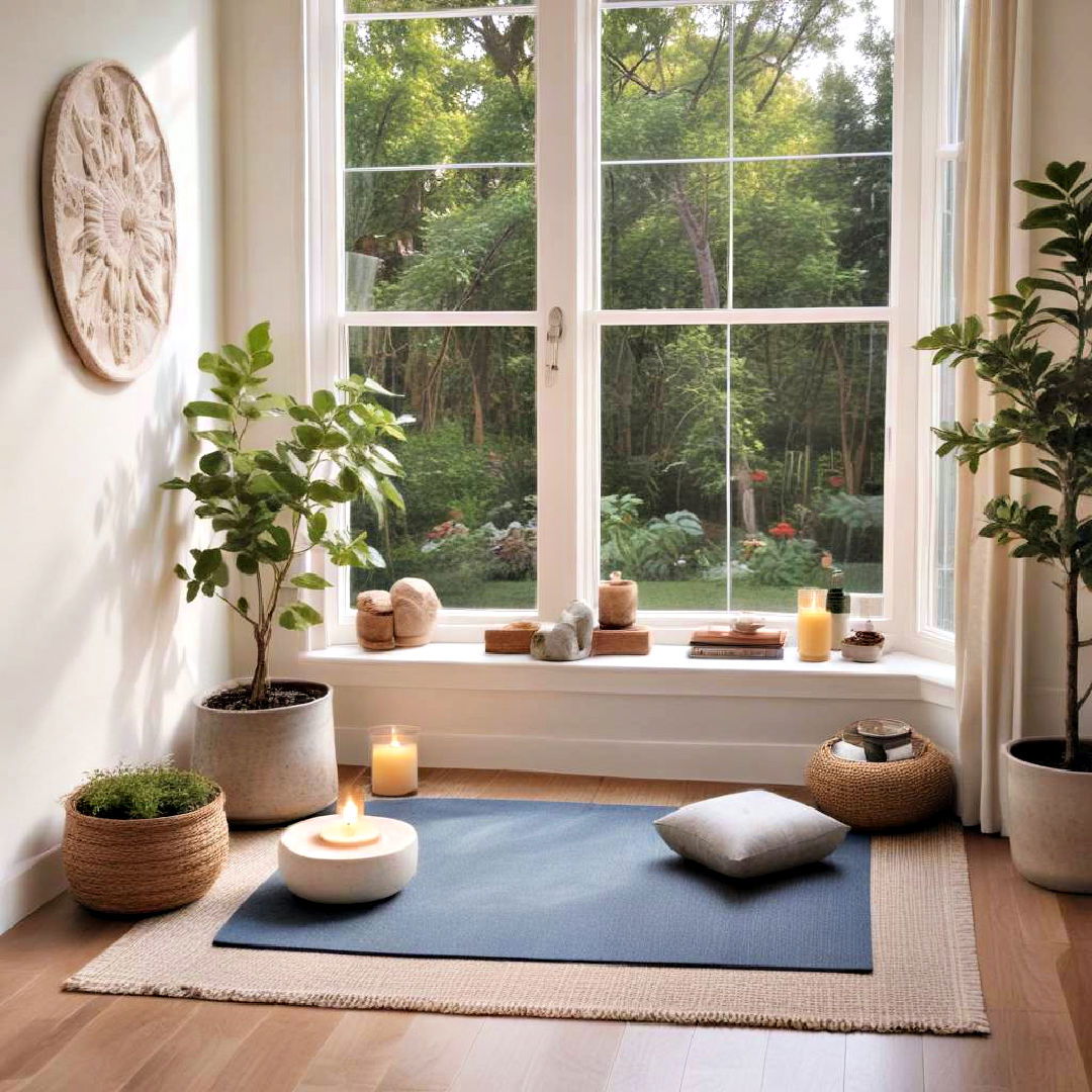 turn window seat area into yoga corner - 40 Window Seat Ideas