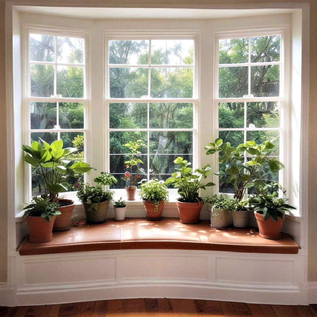 turn window seat into mini indoor garden - 40 Window Seat Ideas