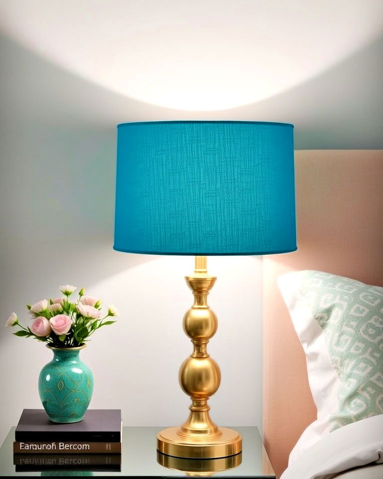 turquoise lamp shade ideas - 15 Turquoise Bedroom Ideas