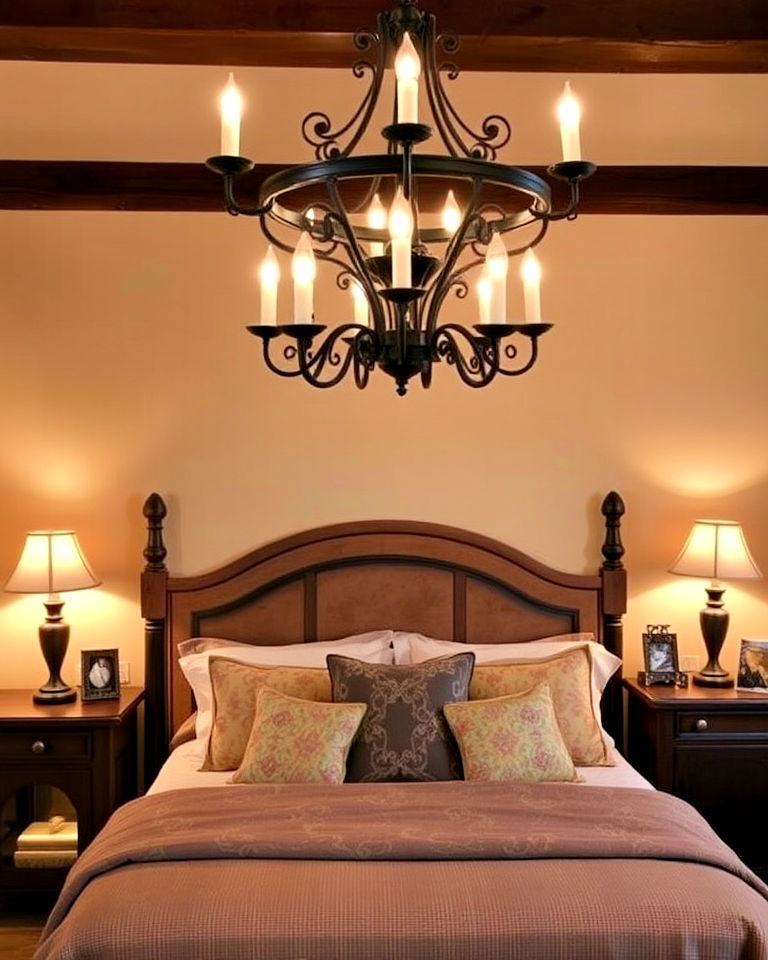 tuscan bedroom with soft ambient lighting - 20 Tuscan Bedroom Ideas