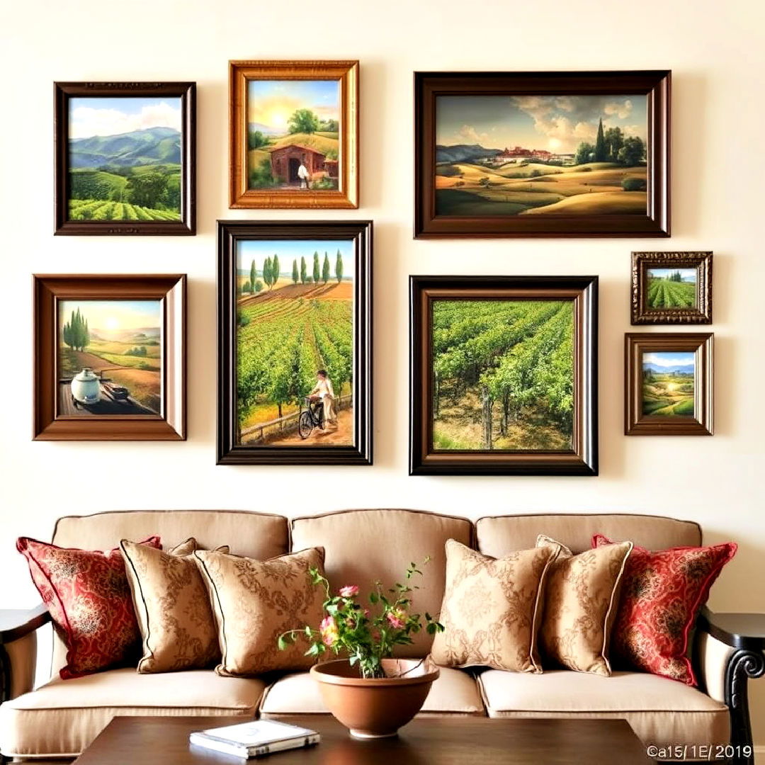 tuscan inspired framed artwork - 25 Tuscan Interior Design Ideas