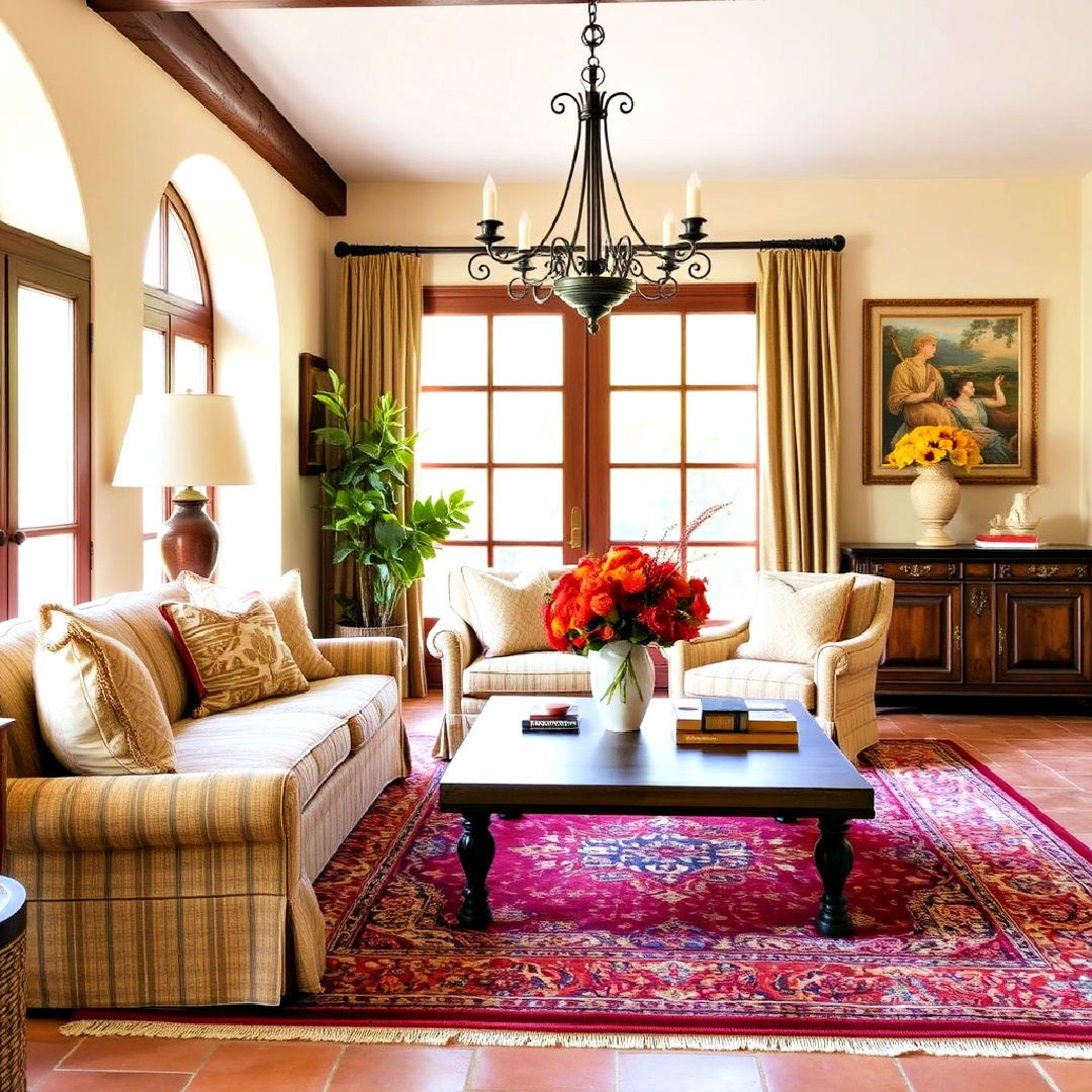 tuscan interiors with antique rug - 25 Tuscan Interior Design Ideas