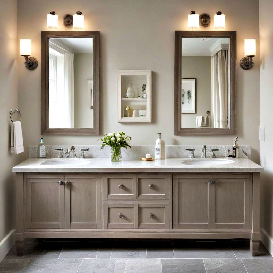twin sink bath vanity - 40 Bathroom Vanity Ideas