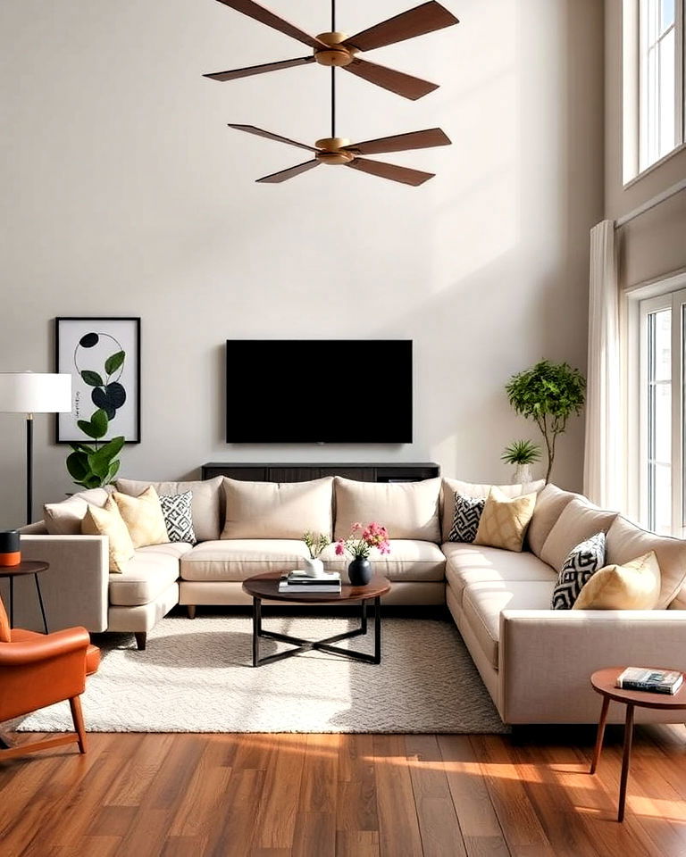 two piece sectional for small living room - 30 Small Living Room Sectional Layout Ideas