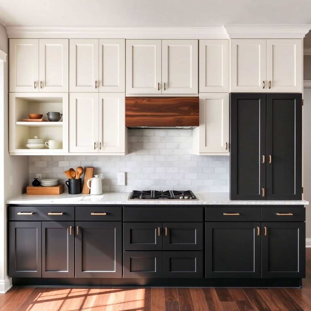 two tone cabinets for kitchen with dark wood floor - 25 Kitchen With Dark Wood Floors