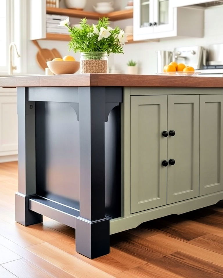 two tone color scheme for kitchen island - 25 Farmhouse Kitchen Island Ideas