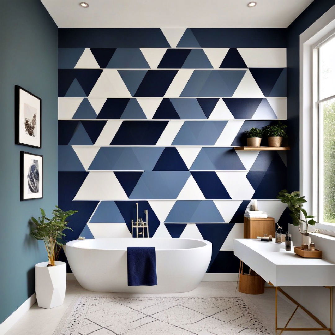 two tone geometric design - 25 Geometric Accent Wall Ideas