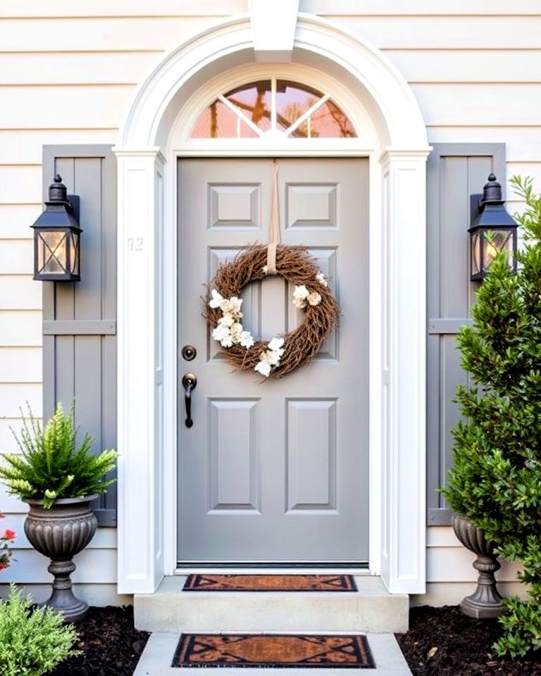two tone grey and white front door - 25 Grey Front Door Ideas