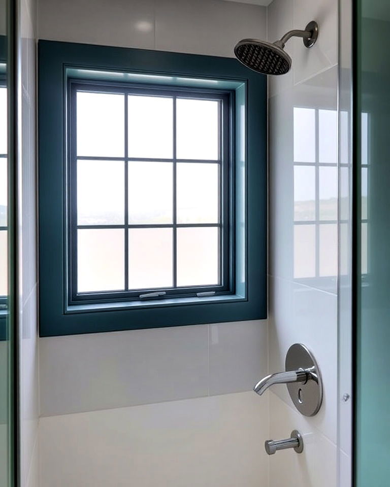 two tone shower window frame - 30 Shower Window Ideas