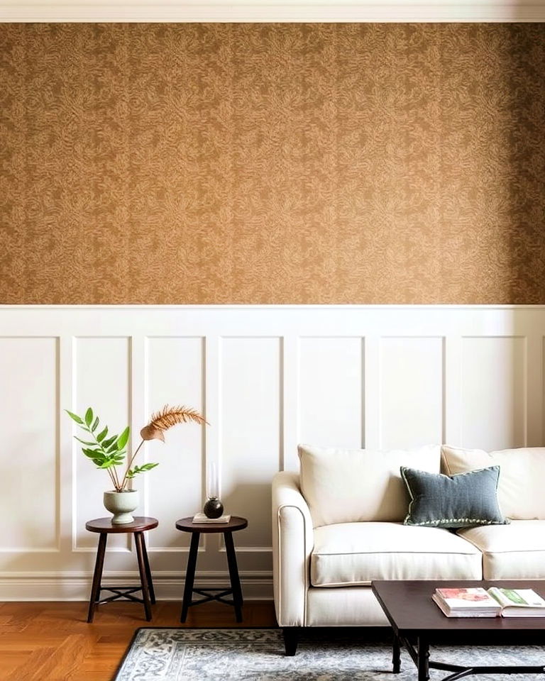 two tone walls for high ceiling living room - 25 High Ceiling Living Room Ideas