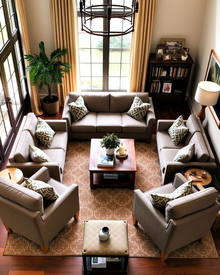 u shaped seating arrangement design - 25 Living Room Layout Ideas