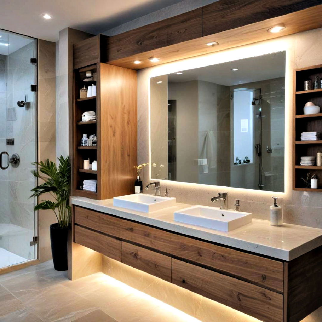 under cabinet lighting for warmth - 40 Bathroom Design Ideas