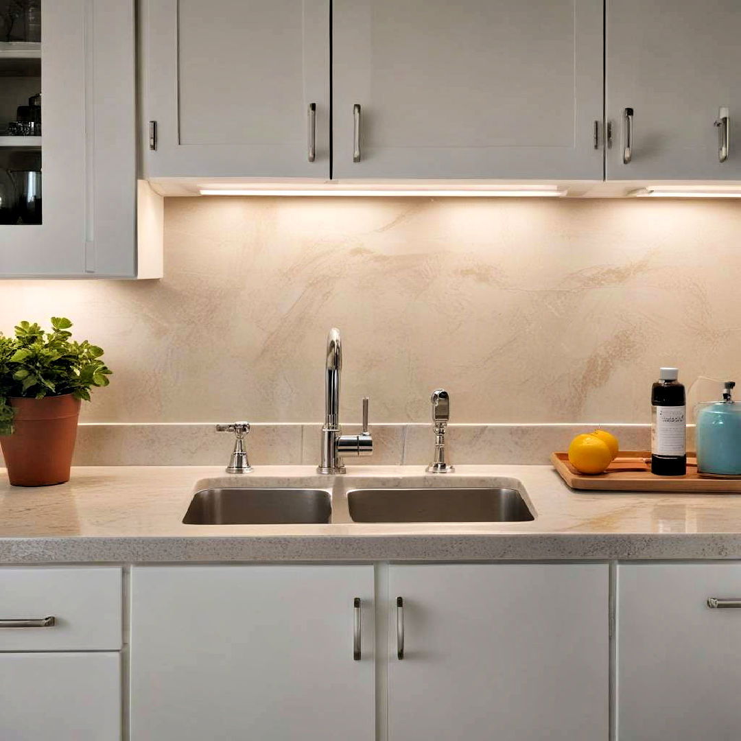 under cabinet lighting idea - 40 Apartment Decorating Ideas