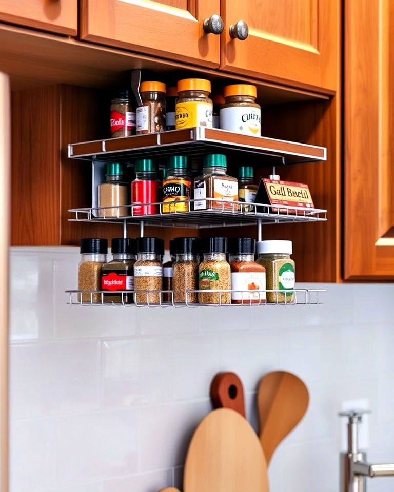 under cabinet mounted spice rack design - 40 Spice Rack Ideas