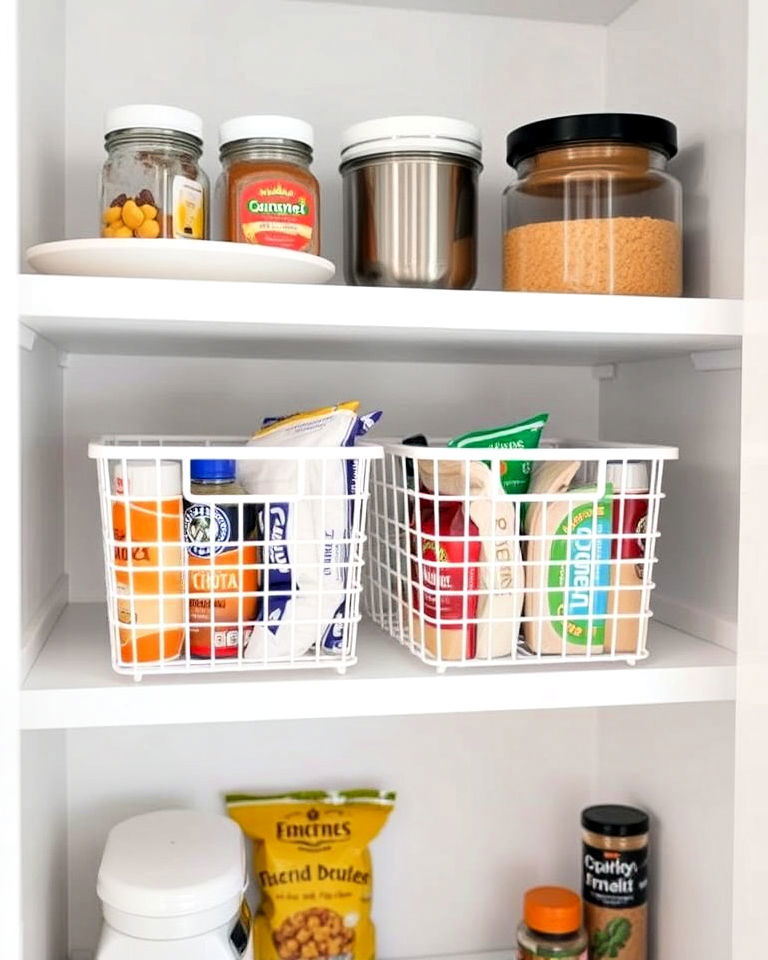 under shelf pantry baskets - 30 Small Pantry Ideas