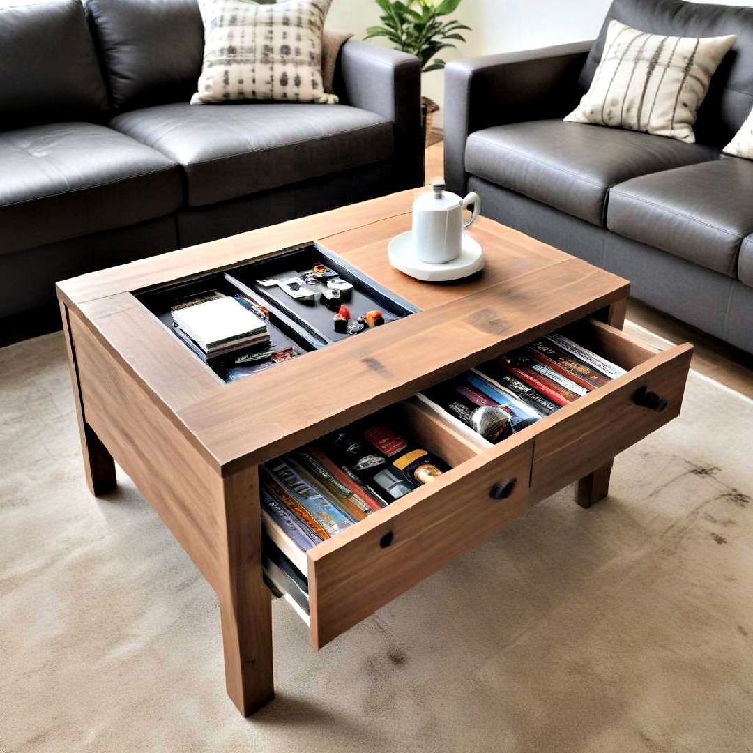 under the table storage ideas - 25 Small Game Room Ideas