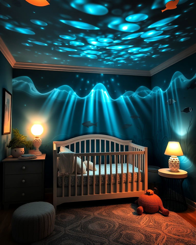 underwater inspired lighting - 20 Ocean-themed Nursery Ideas